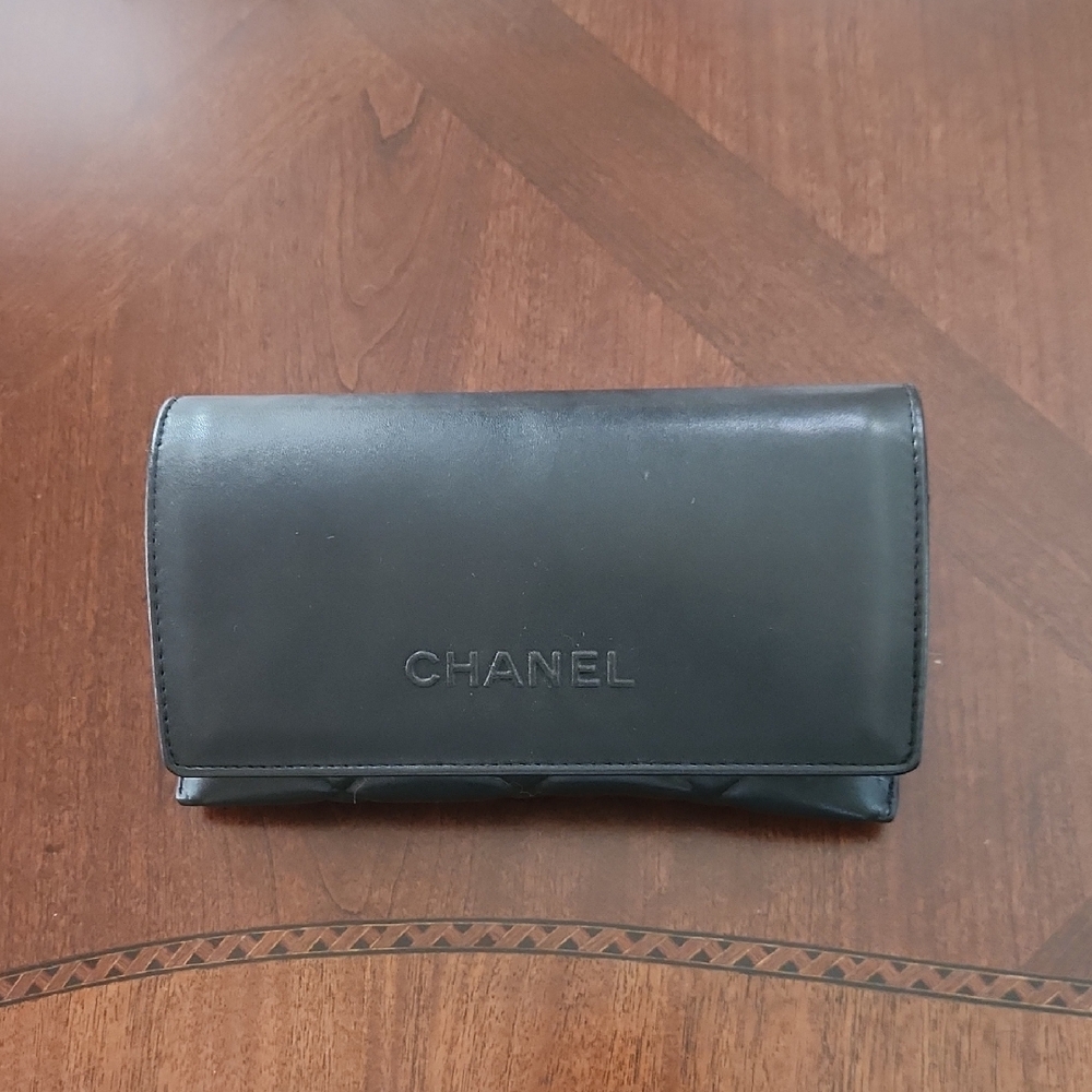 Chanel Quilted Black Leather Sunglass Case